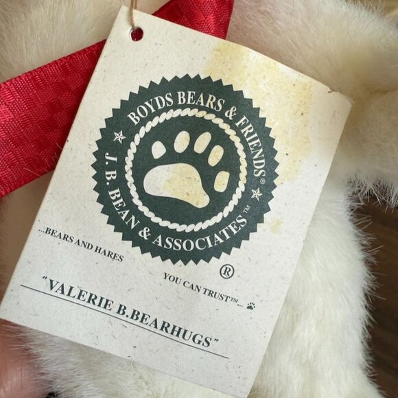 Vtg 90's Boyds Bears Valerie B Bearhugs w Tags Hearts Red White 510301 Teddy 10" - Picture 10 of 10